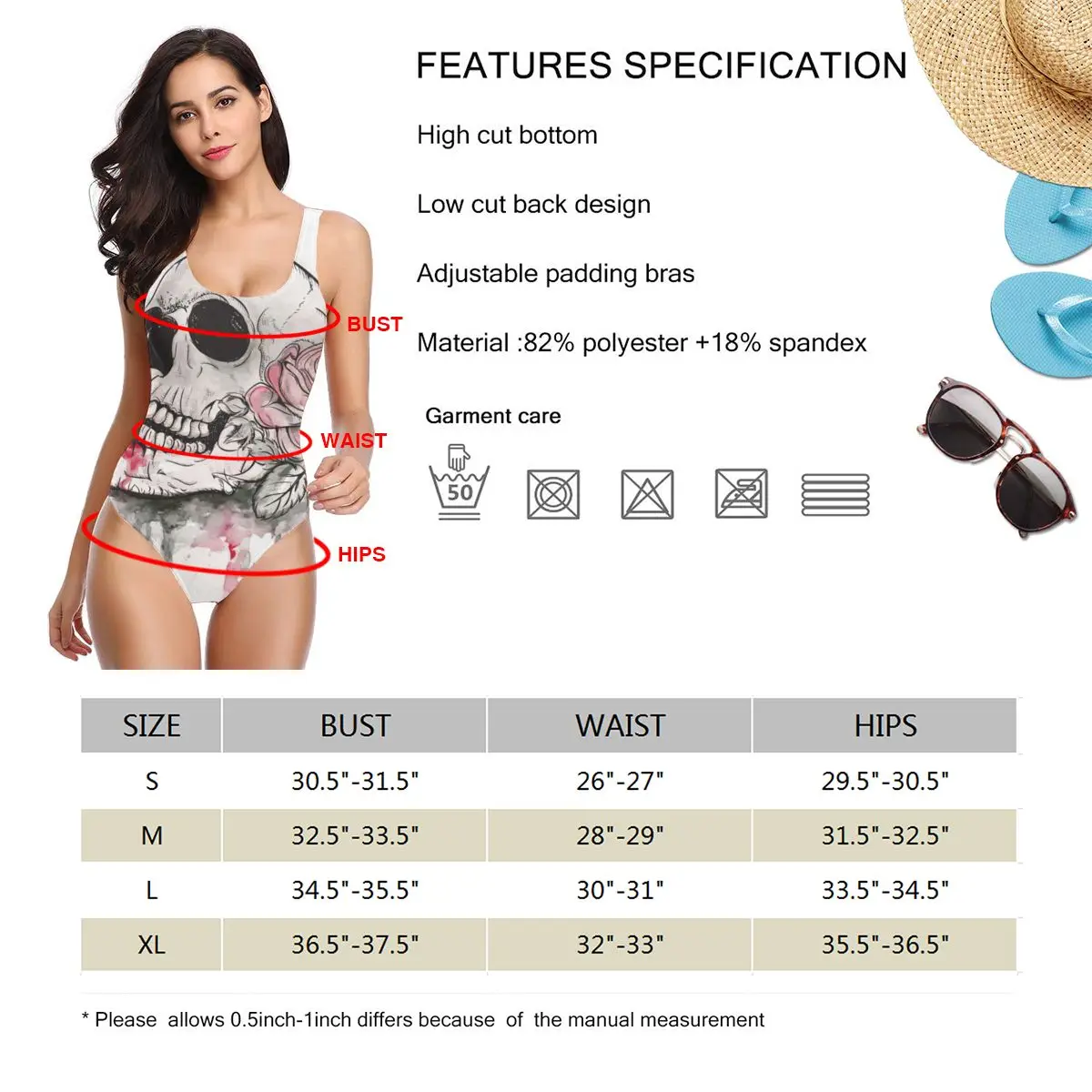 

New Sexy 2020 summer sexy new swimwear bikini pants women swimsuit women Skull And Flowers Day Of The Dead swimwear set