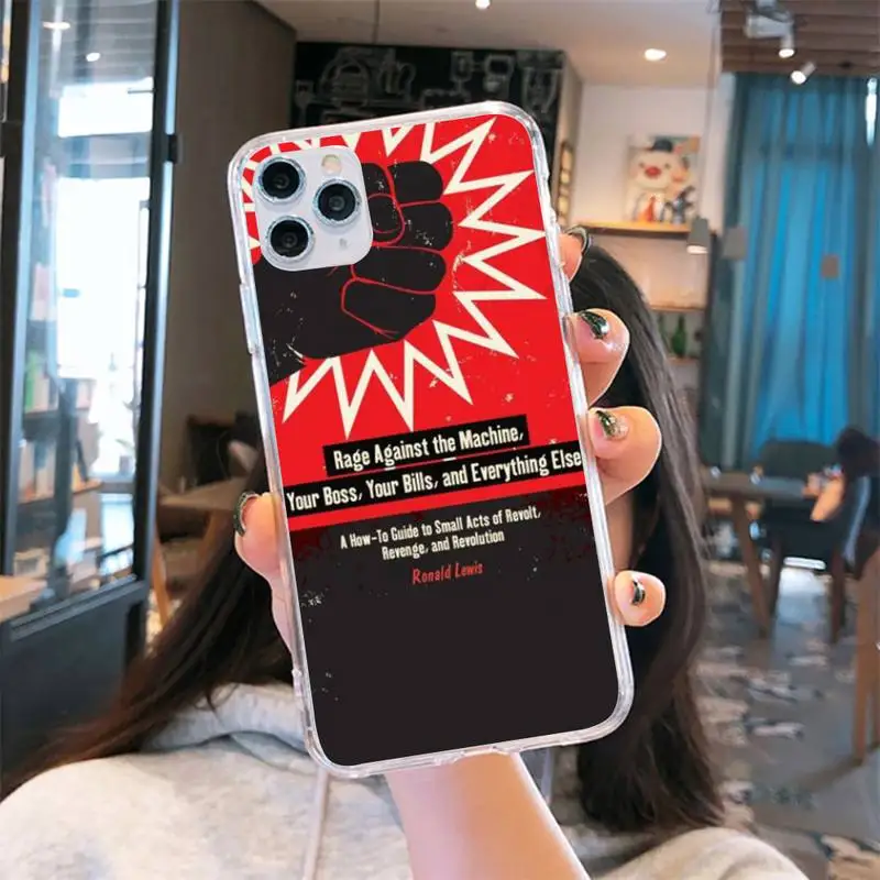 

Rage Against The Machine Phone Case Transparent for iPhone 6 7 8 11 12 s mini pro X XS XR MAX Plus