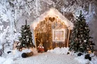Белый дом бокен Рождественский фон для фотосъемки новорожденного ребенка фон для фотостудии бант фон студия