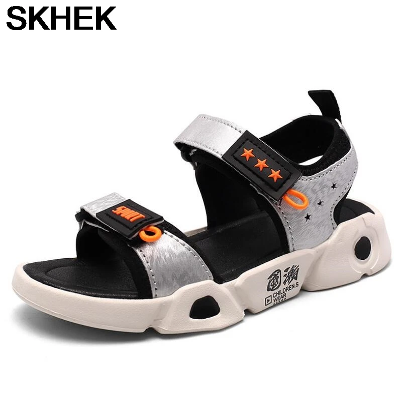 

SKHEK Kids Shoes Summer Boys Sandal Male Student Non-slip Rubber Korean Brand Slide Children's Shoes Sneaker Sandalia Male Shoes