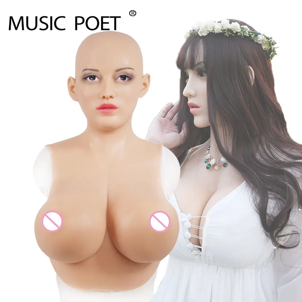 Музыкальная Женская Реалистичная силиконовая маска поэта для трансвеститов