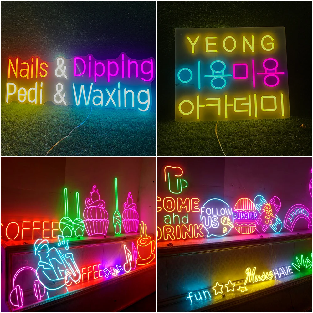 DIY Name Custom Birthday Design Led Neon Sign Night Party Light Acrylic Backboard Purple Colors Hang Up Screw Wall Decoration | Лампы и