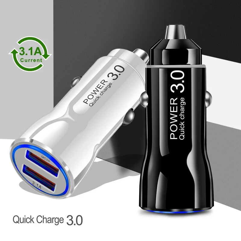 Crauch 5V3A Dual USB Автомобильное зарядное устройство quick charge 3,0 для iPhone X 7 8 samsung S9 huawei Xiaomi QC3.0 быстрое автомобильное зарядное устройство для телефона и планшета
