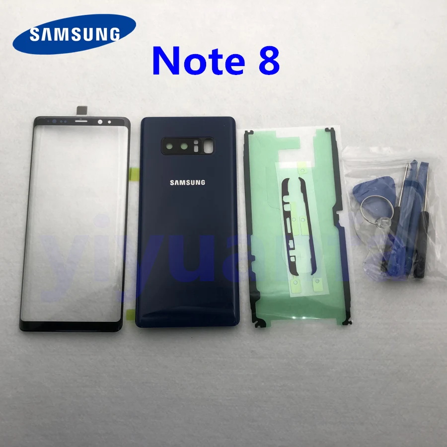 Стеклянный корпус задней крышки аккумулятора Note8 + внешний объектив переднего