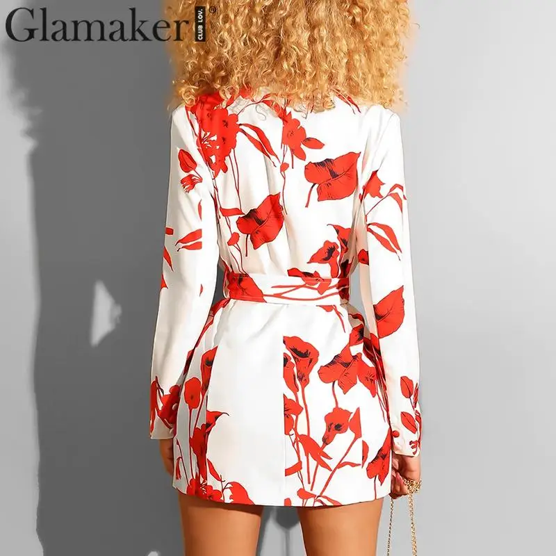 Женское мини-платье с длинным рукавом Glamaker элегантное офисное платье-блейзер