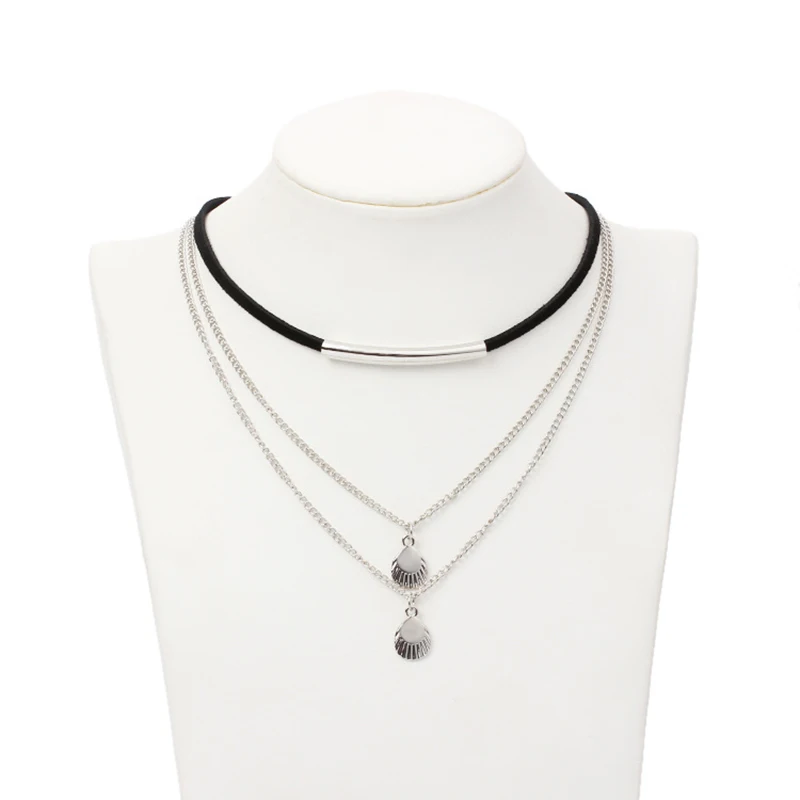 Ожерелье Laramoi из сплава с подвеской в виде ракушек женское многослойное