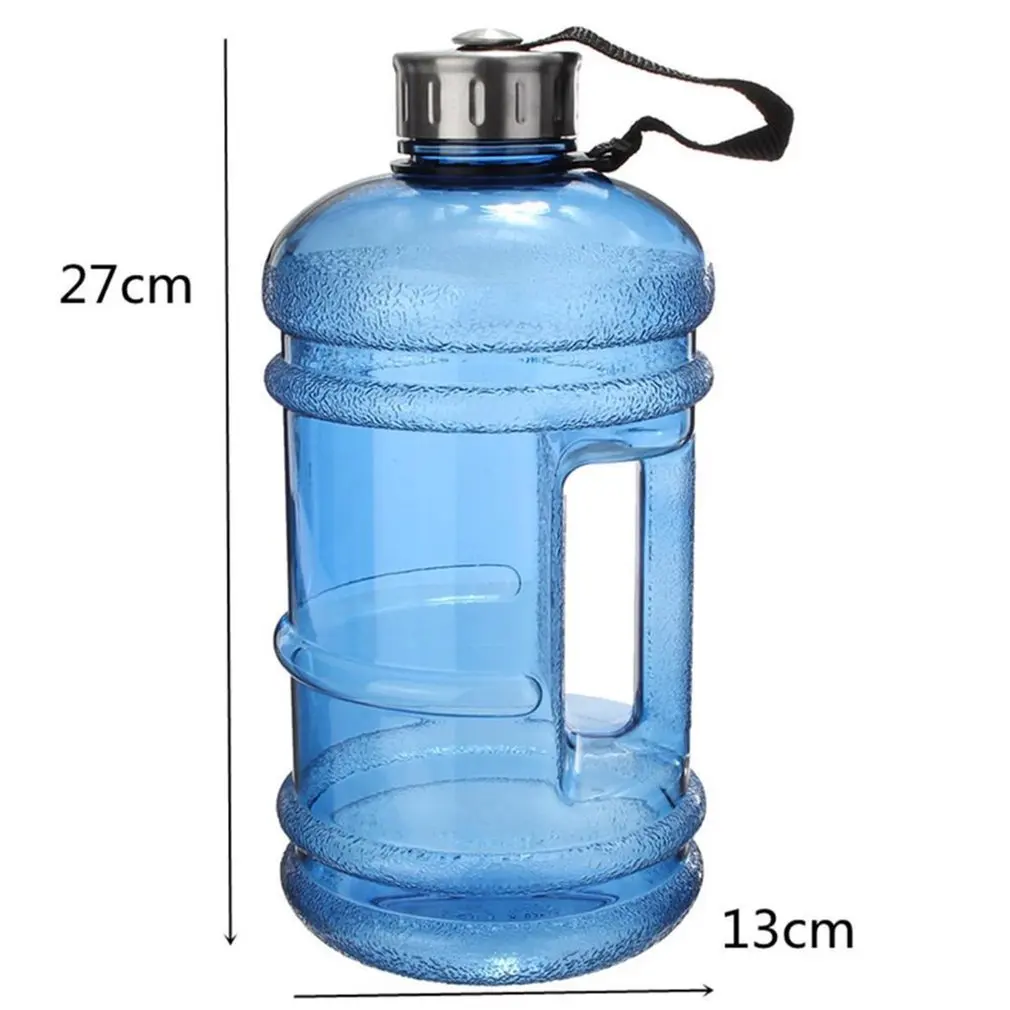 

2.2L Large Capacity Multifunctiona Dumbbell Shape Water Bottle Portable Sport Gym Fitness push cap Water Kettle With handle 2019
