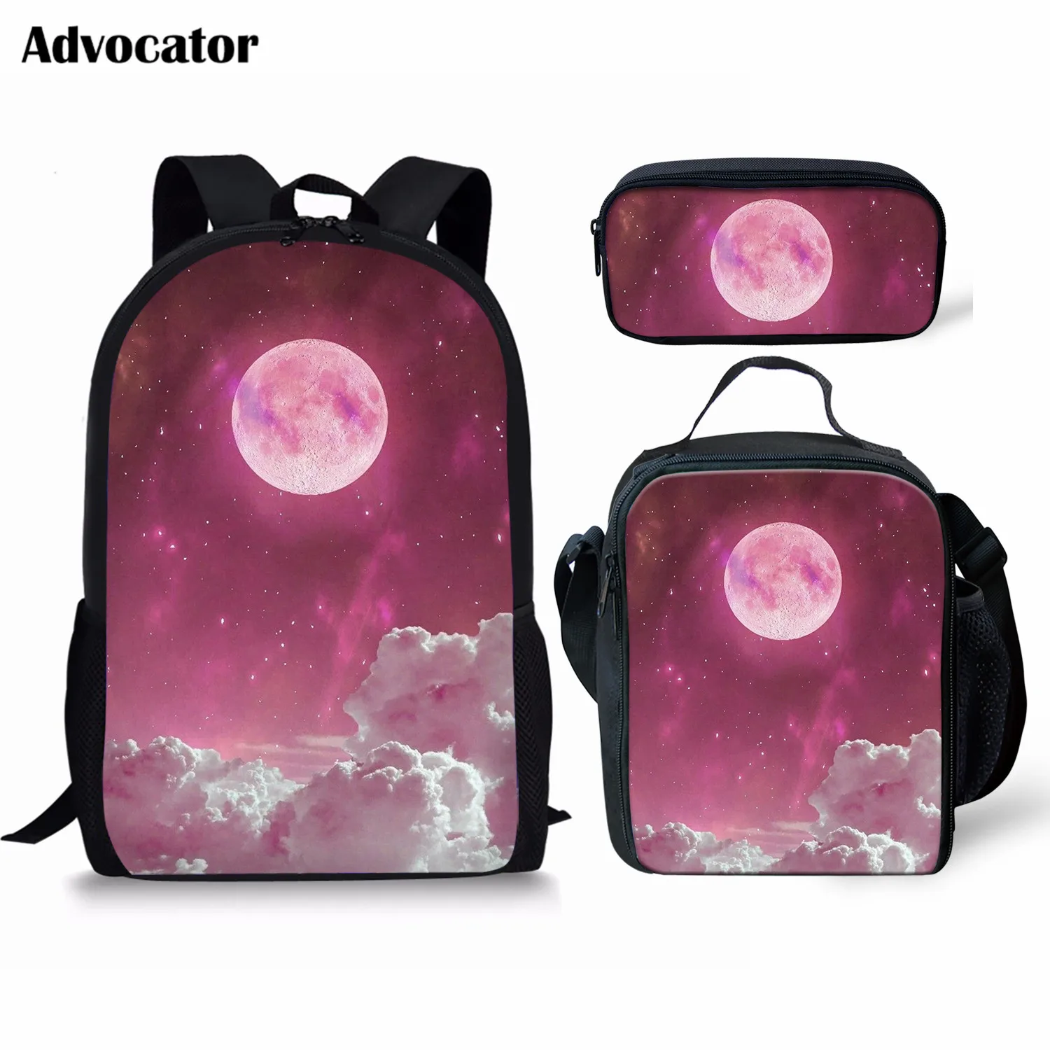 ADVOCATOR 3PCS/SET Space Stars Galaxy Printing School Bag for Teen Boys Children School Backpack Mochila Schoolbag Kid Escolar