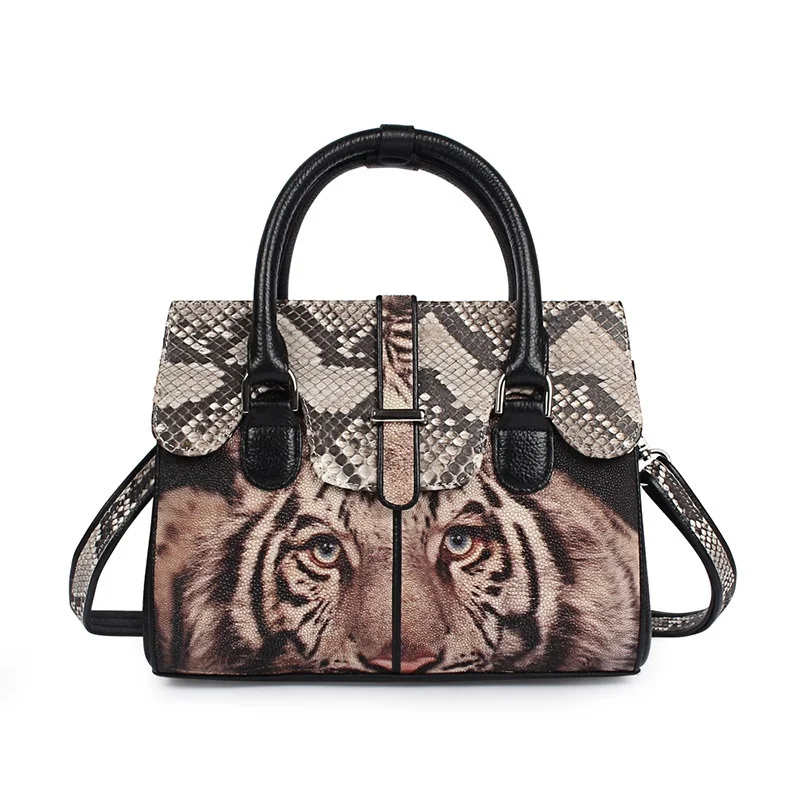 Сумка женская из натуральной кожи ската леопардовой расцветки экзотическая