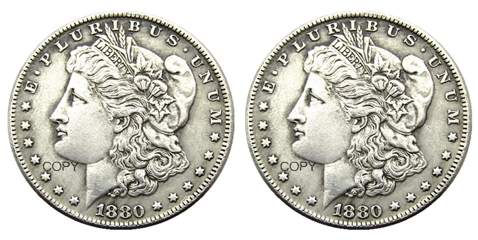 

Монеты США 1880/1880, два лица, UNC/старый цвет, Морган, копия доллара монеты, посеребренные