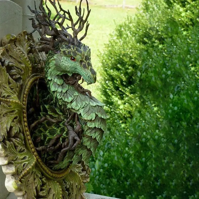 

Садовая Статуя Дракона зеркало моделирования украшения Смола двор искусства для дома на открытом воздухе украшения