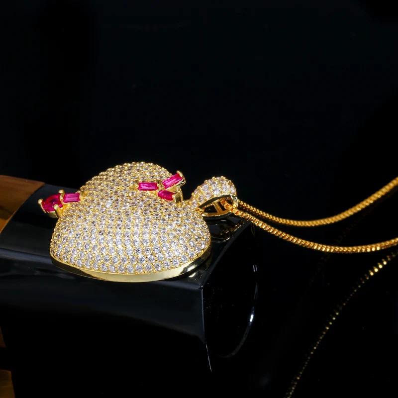 Цепочка с кулоном в форме сердца фианитом | Украшения и аксессуары