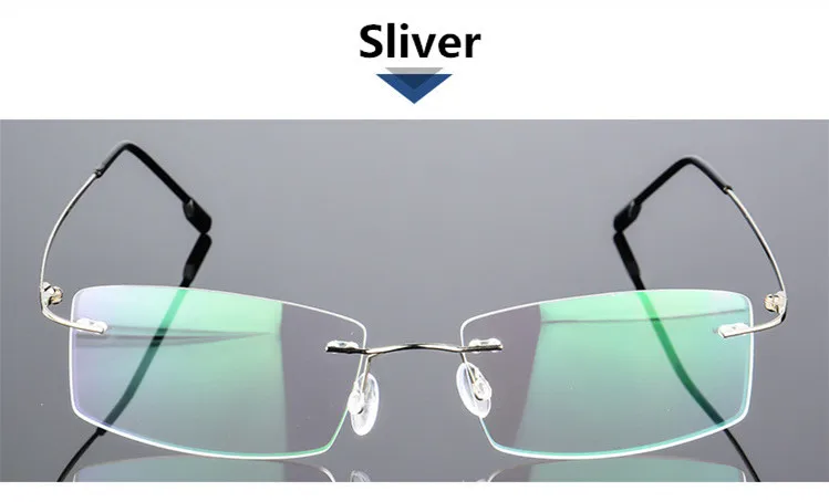 C5 Sliver Титановый сплав оправа для очков мужские ультралегкие квадратные с диоптрией Близорукость Оптические ультралегкие очки без оправы унисекс очки Rx Able - Цвет оправы: C5 Sliver