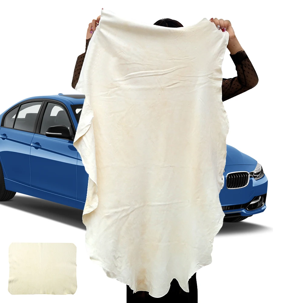 

Car Clean Cloth Towels Auto Wiping Rags Efficient Super Absorbent Natural Chamois Leather Clean Cloth Towel Car Washing Towels