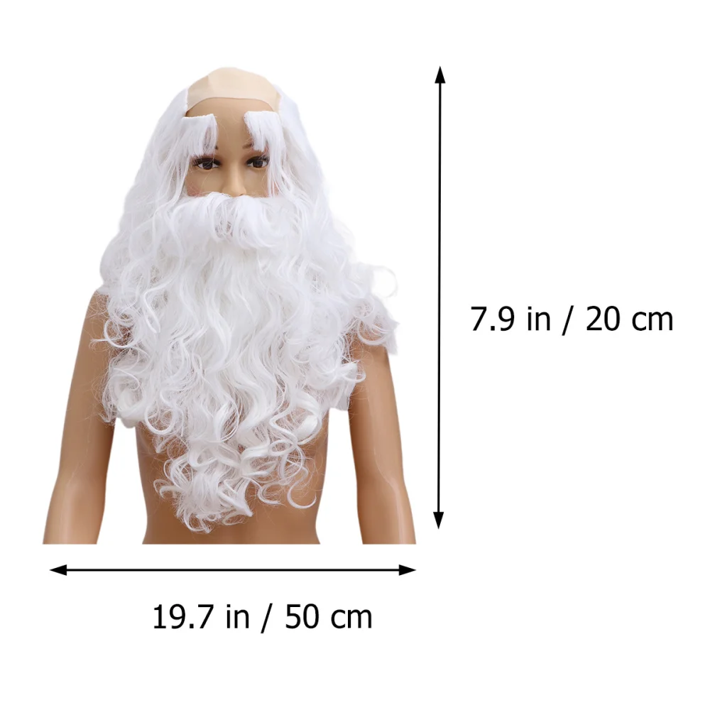 

Santa Claus White Long Beard Eyebrows Wig Cosplay Headdress Props