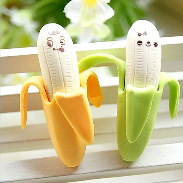 20 pcs Korean stationery cute banana eraser Creative cartoon children's fruit eraser School supplies