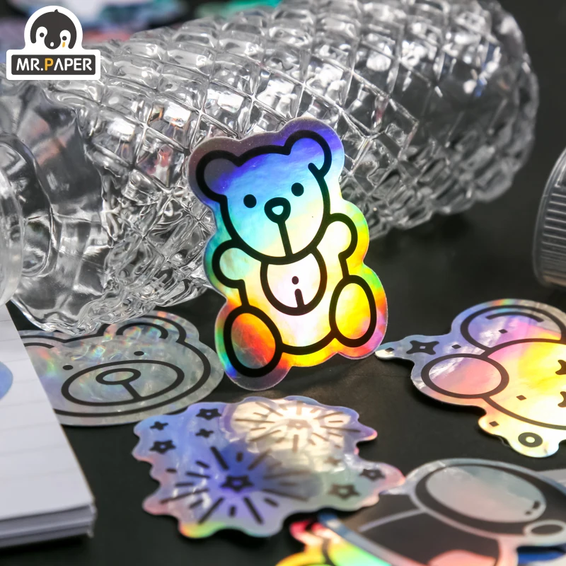 

Mr.paper 4 Designs 40 Pcs/bag Fantasy World Series Laser Sticker Pack Scrapbooking Cute Creative Hand Account DIY Decor Stickers