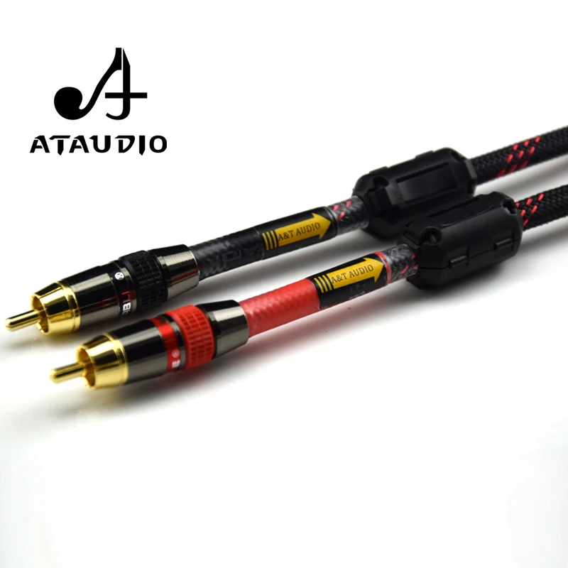 

ATAUDO Hifi 4N OFC 2RCA Audio RCA Cable Hi-end Male to Male DVD Player Amplifier Interconnect Cable