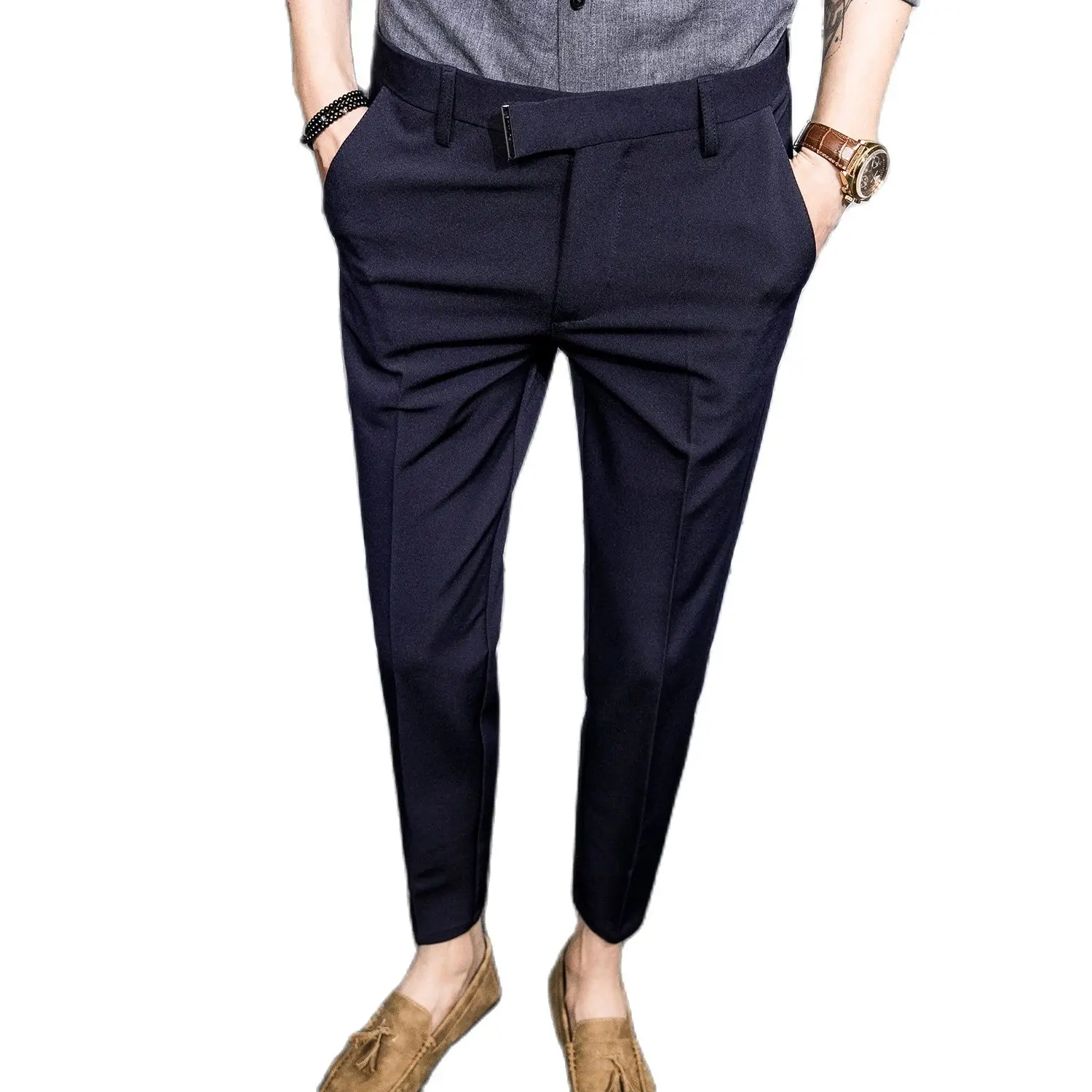 Высококачественные мужские брюки модные деловые серые и черные синие на выбор 28