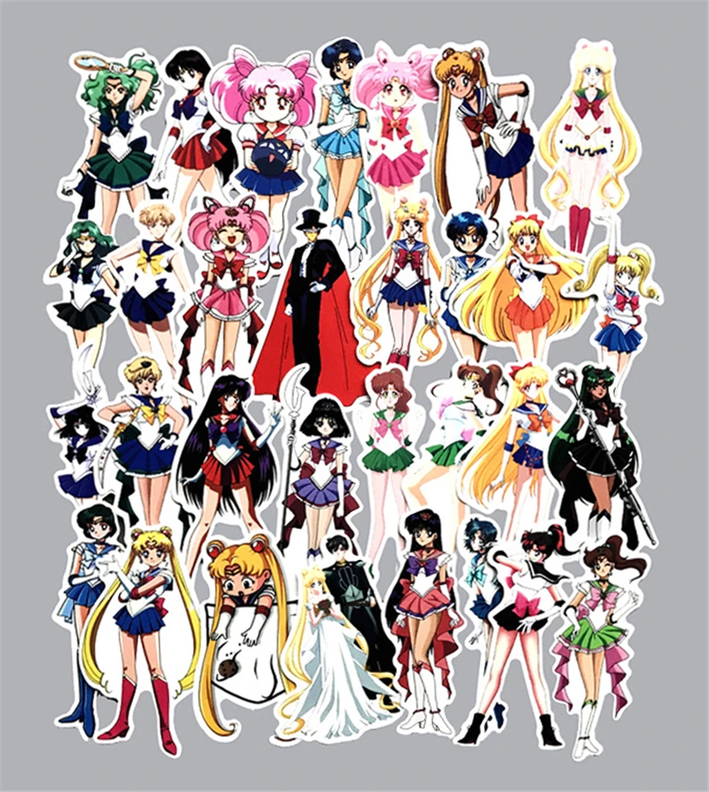 75pc Anime Cartoon Sailor Moon Printed Sticker Mobile Phone Luggage Scooter Decor Stickers Cosplay Prop Collection Boy Girl Gift |