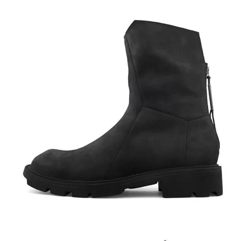 Мужские ковбойские ботинки из натуральной кожи Винтажные на молнии в стиле