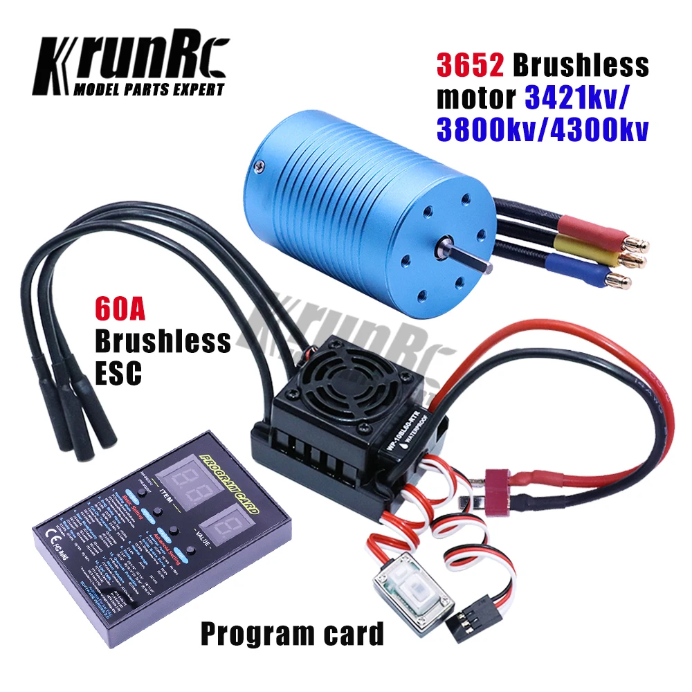 Водонепроницаемый бесщеточный мотор 3650 3410KV 3800KV 4300kv 10BL60RTR 60A ESC комбинированный