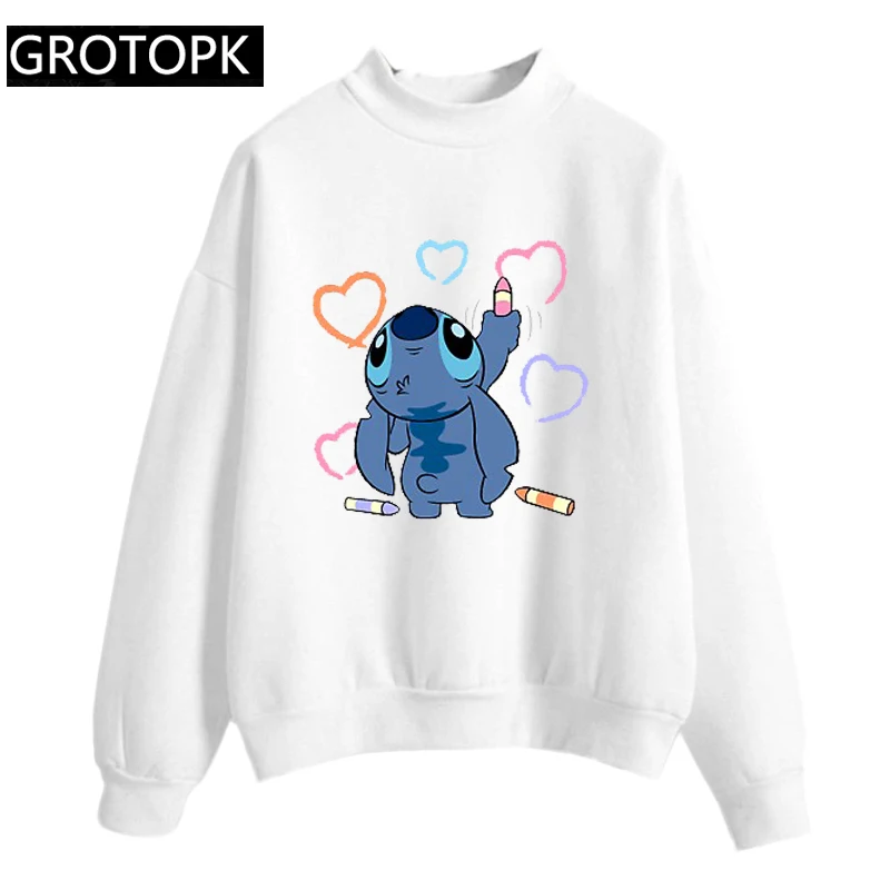 Женская модная толстовка с капюшоном Lilo Stitch Harajuku Kawaii, толстовки с милым рисунком, женские повседневные толстовки с принтом, милые повседневные топы