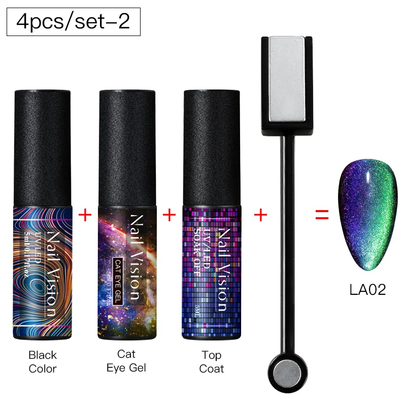 HHZH08043 Nail Vision 9D Galaxy Cat Eye Nail Gel Chameleon Magnetic Soak Off UV Nail Varnish 5D/7D 5ml Semi Permanent Manicure Gel Lacquer - Цвет: HHZH08043