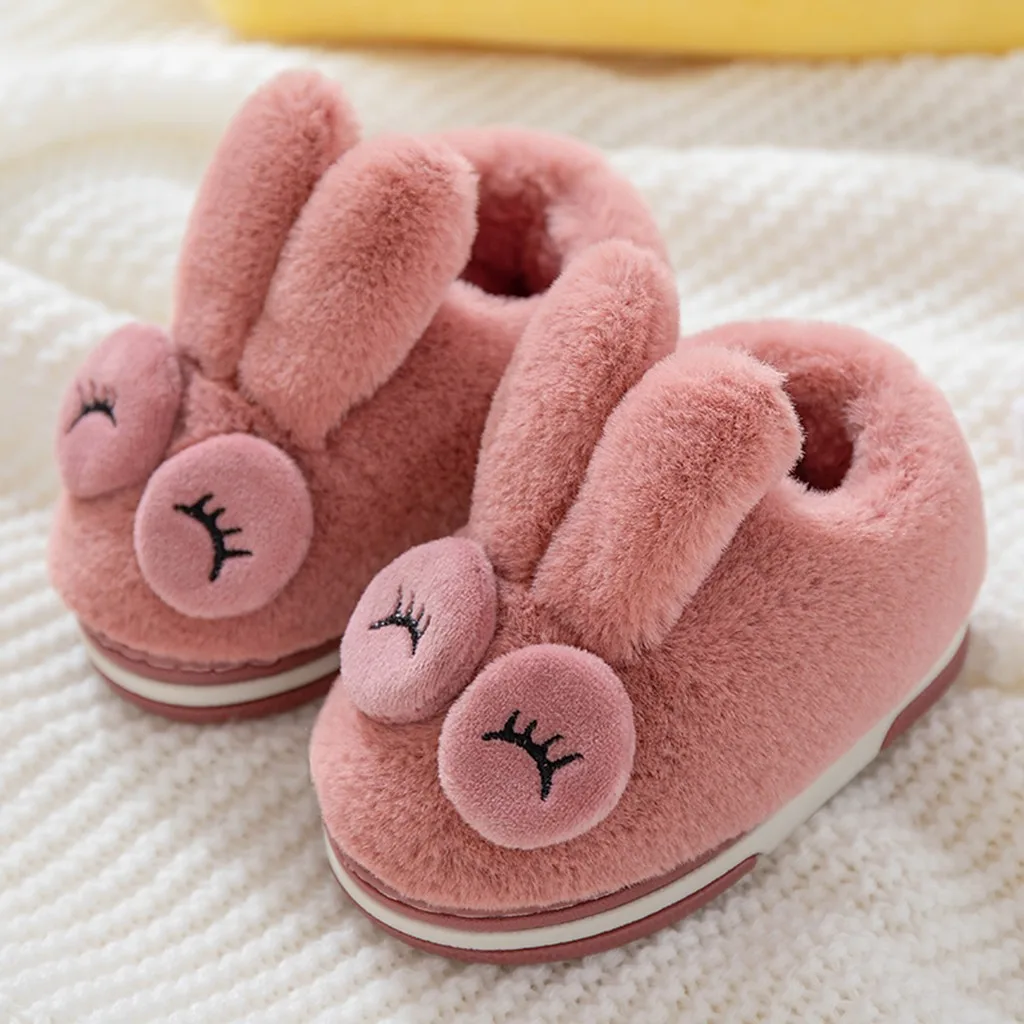Детские домашние тапочки для маленьких девочек и мальчиков зимняя теплая обувь