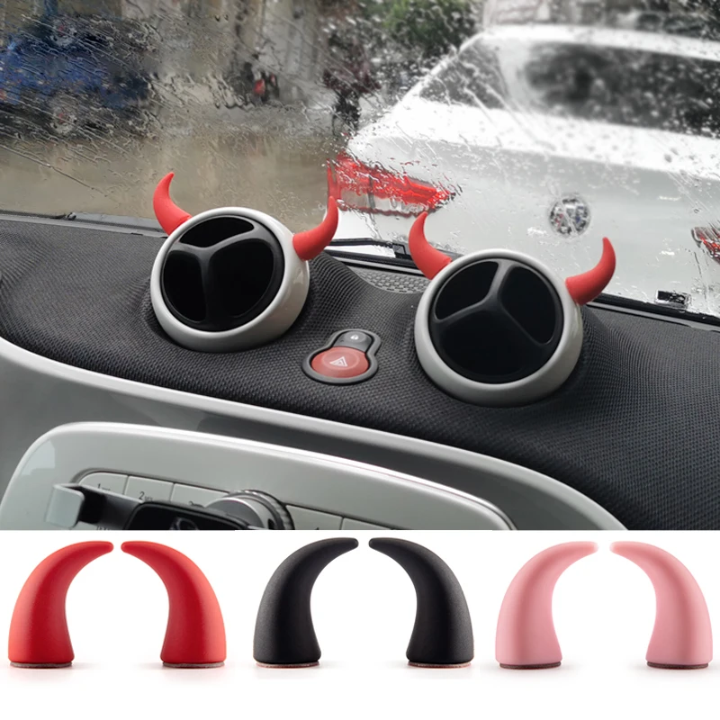

Car Decoration Sticker 3D Cartoon Devil's Horn Styling accessories For Mercedes smart 453 451 450 fortwo forfour Modification