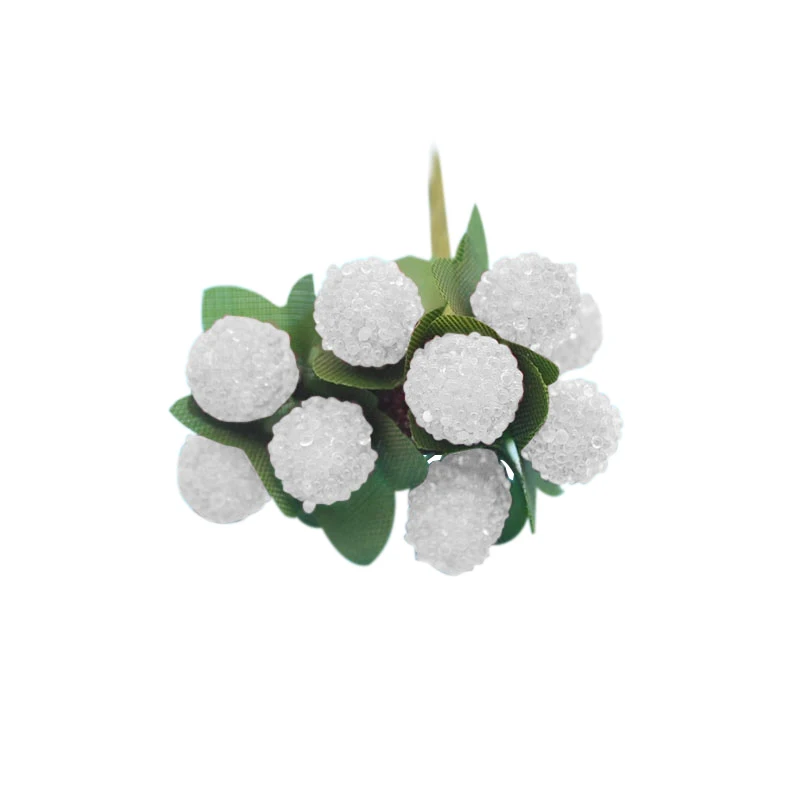 Ручной работы искусственный цветок Stamen Christma голубой цветок вишня ягоды Букет DIY Свадебный Рождественский венок Ремесло Подарок Украшение