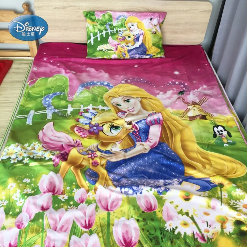 Комплект постельного белья принцессы розовый двуспальный с рисунком 3