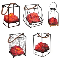 led stimulated charcoal light vivid charcoal flame lantern lamp portable risk free decorative lamp for christmas hanging decor