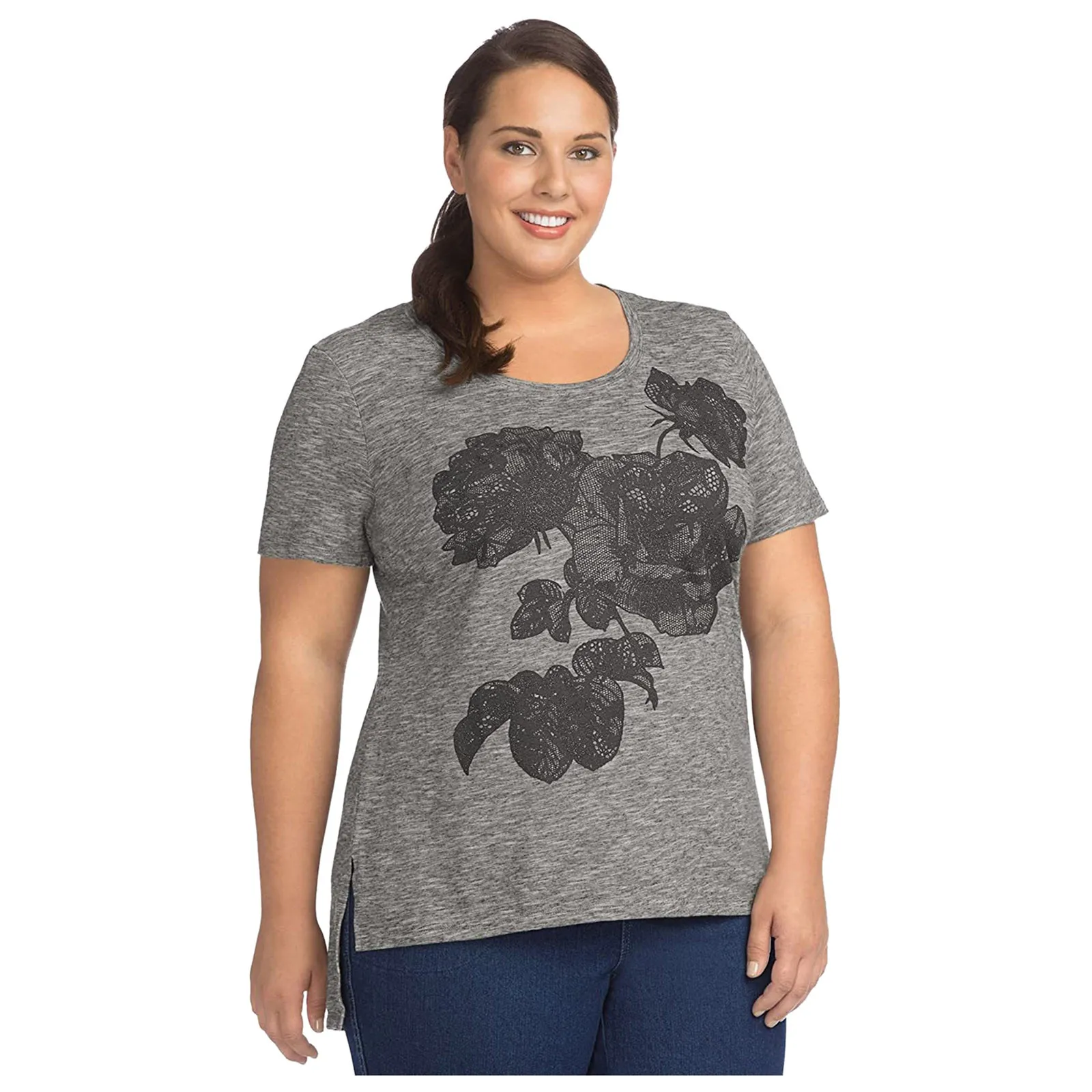 

Size O-Neck Tunics Blouses T Shirts Short Sleeve Loose Printed Large Women's Women's Blouse Casual Blouse