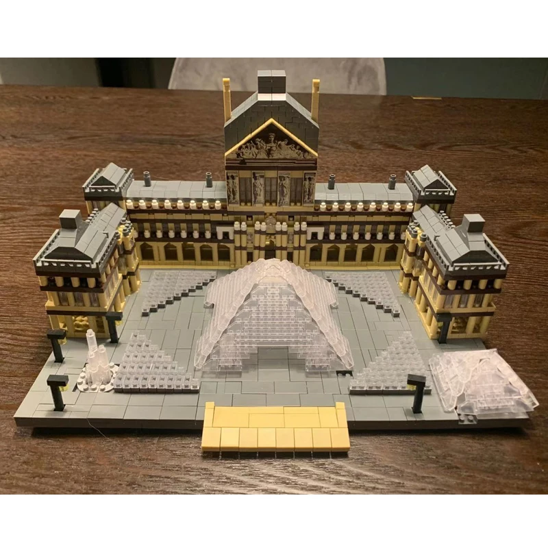 

World Architecture Paris Louvre Museum Model Mini Diamond Building Blocks Toy Display Stands For The Perfect Collector'S Item