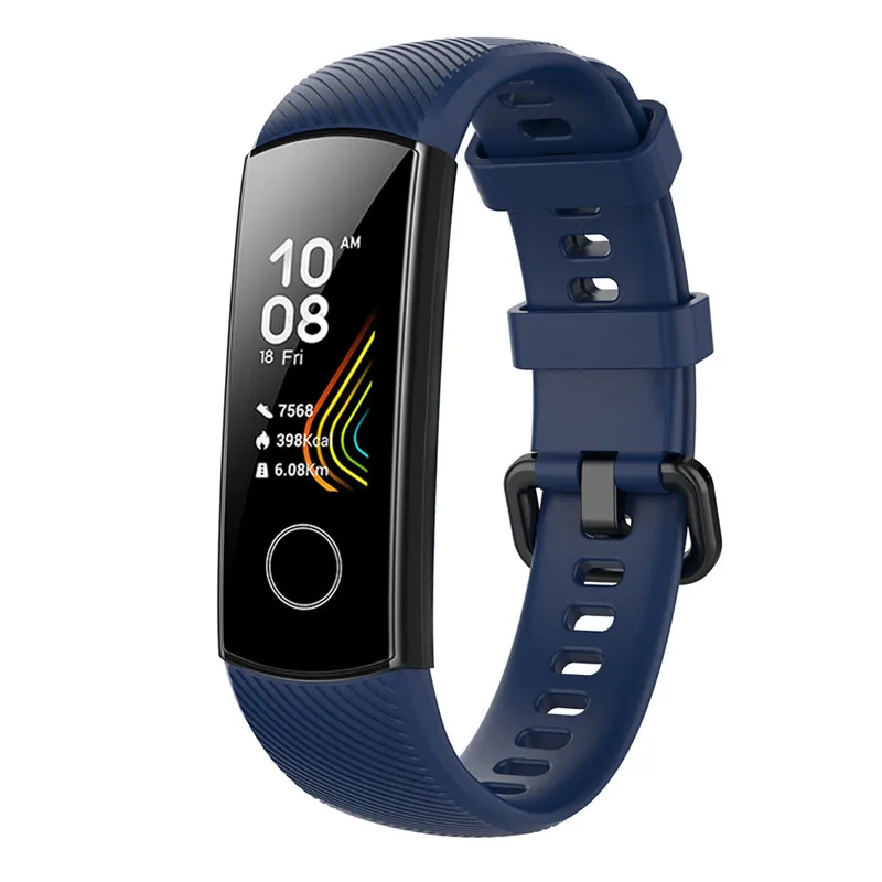 Navy blue strap Силиконовый ремешок для huawei honor band 5, умный Браслет, ремешок на запястье для honor band 4, резиновый браслет, умные Сменные аксессуары - Цвет: Navy blue strap