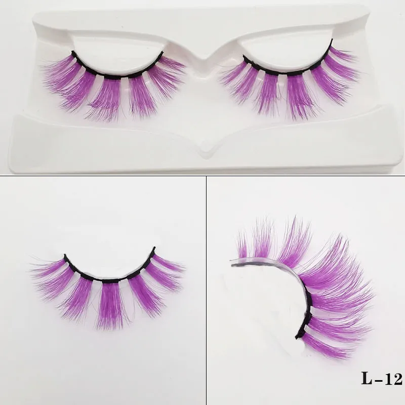 1 пара разноцветные ресницы 5D толстые пушистые Искусственные красочные для