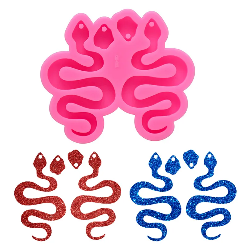 

Snake Earring Epoxy Resin Mold Keychain Pendant Silicone Mould DIY Crafts Tools