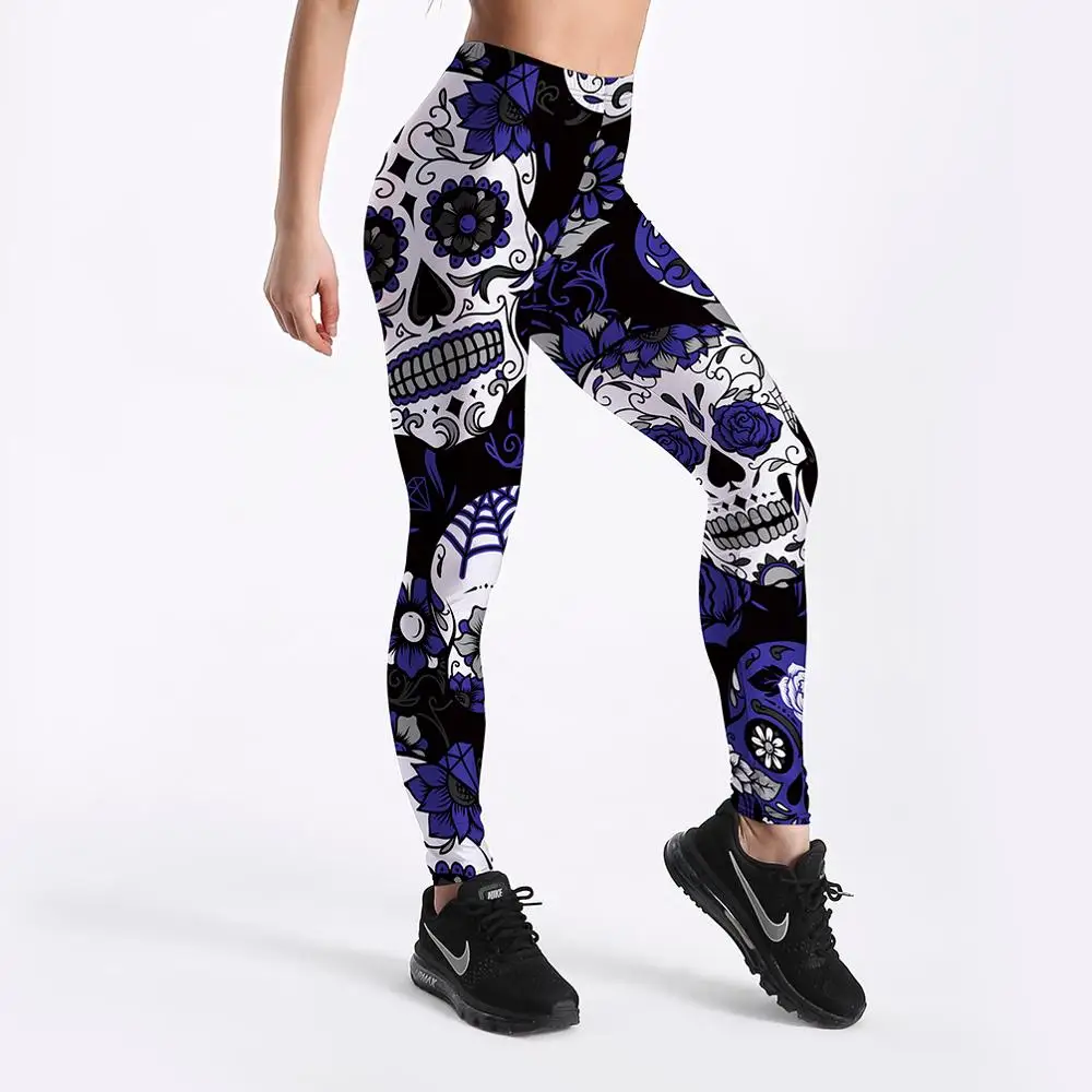Women's High Waist Skull Love Mask Print Leggings - 20 Styles Fashion Slim Fit Sexy Pants image 2