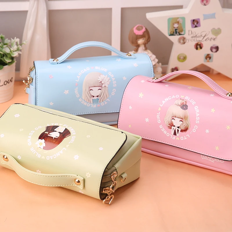 Корейский милый школьный пенал с цветочным рисунком для девочек вместительный