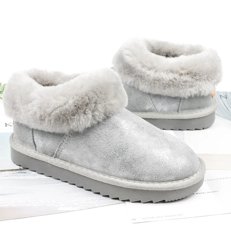 

Женские ботинки из натуральной кожи, Классические мини-ботинки на 2021 шерсти, зимняя обувь, 100%