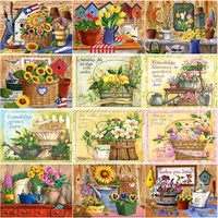 new 5d diy diamond painting fruit cross stitch flower basket diamond embroidery full square round drill home decor manual gift