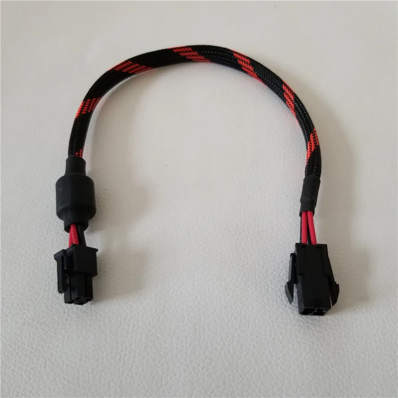 

CPU 4Pin Power Lead Cable Male to Female M/F Extension Sleeved Line 18AWG Wire Shielding Anti-interference Ring PC DIY