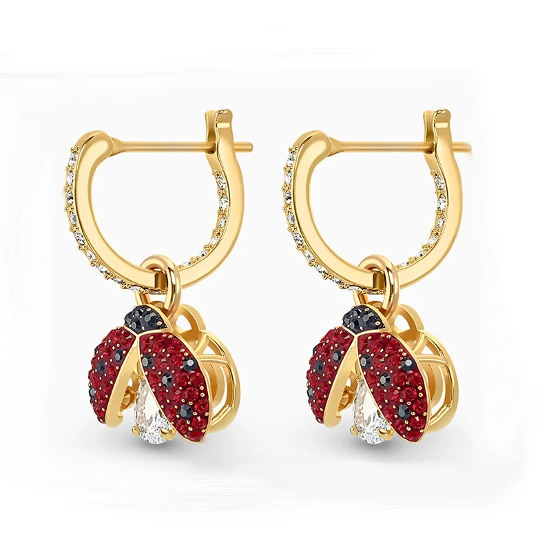 

Fashion Original SWA New Necklace Good Luck And Happiness Ladybug Earrings Beautifully Decorated Crystal Ladies High Jewelry