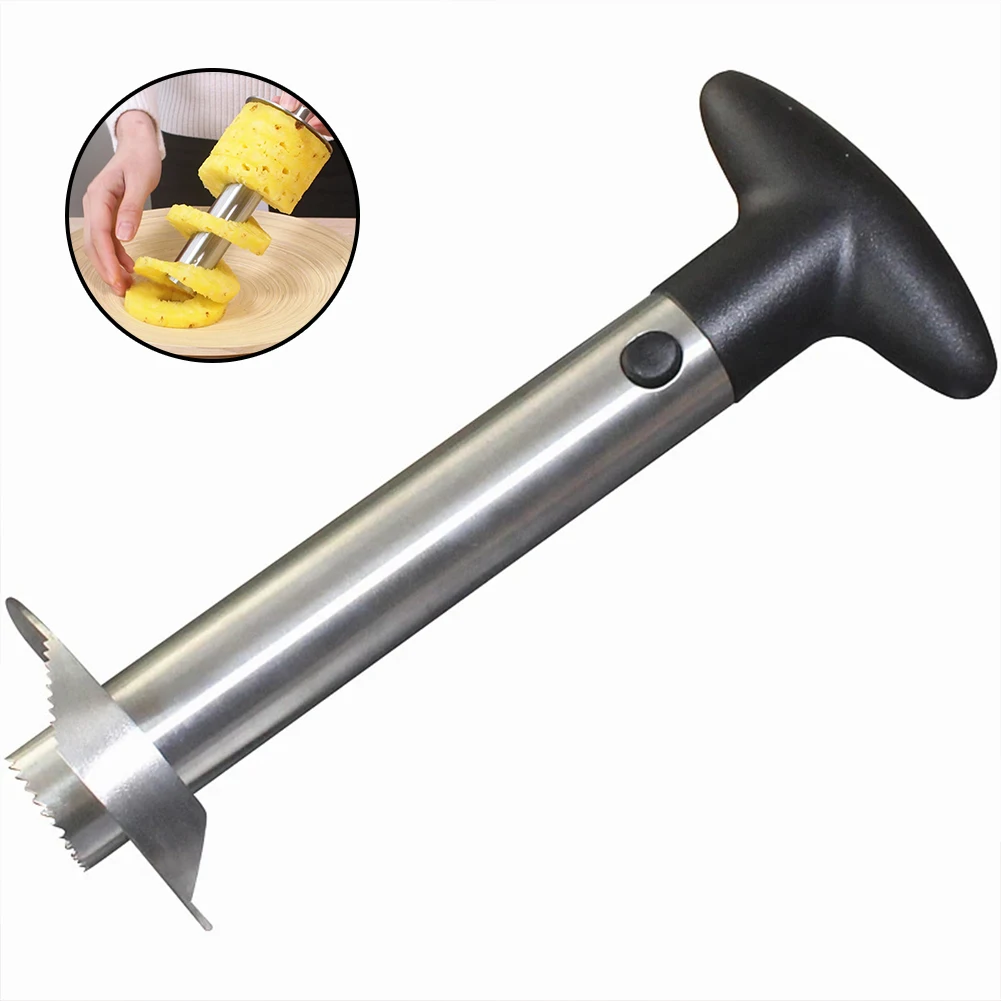 

1x Stainless Steel Pineapple Peeler Cutter Fruit Knife Slicer Spiral Pineapple Cutting Machine Easy To Use Kitchen Fruit Tools