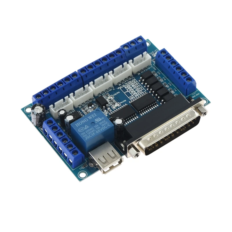 

5 Axis CNC Breakout Board with USB Cable for Stepper Motor Driver MACH3 Parallel Port Control