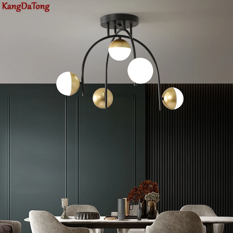 

Скандинавский дизайнерский светодиодный потолочный светильник, лампа для гостиной, спальни, столовой, светильник ативный домашний светиль...