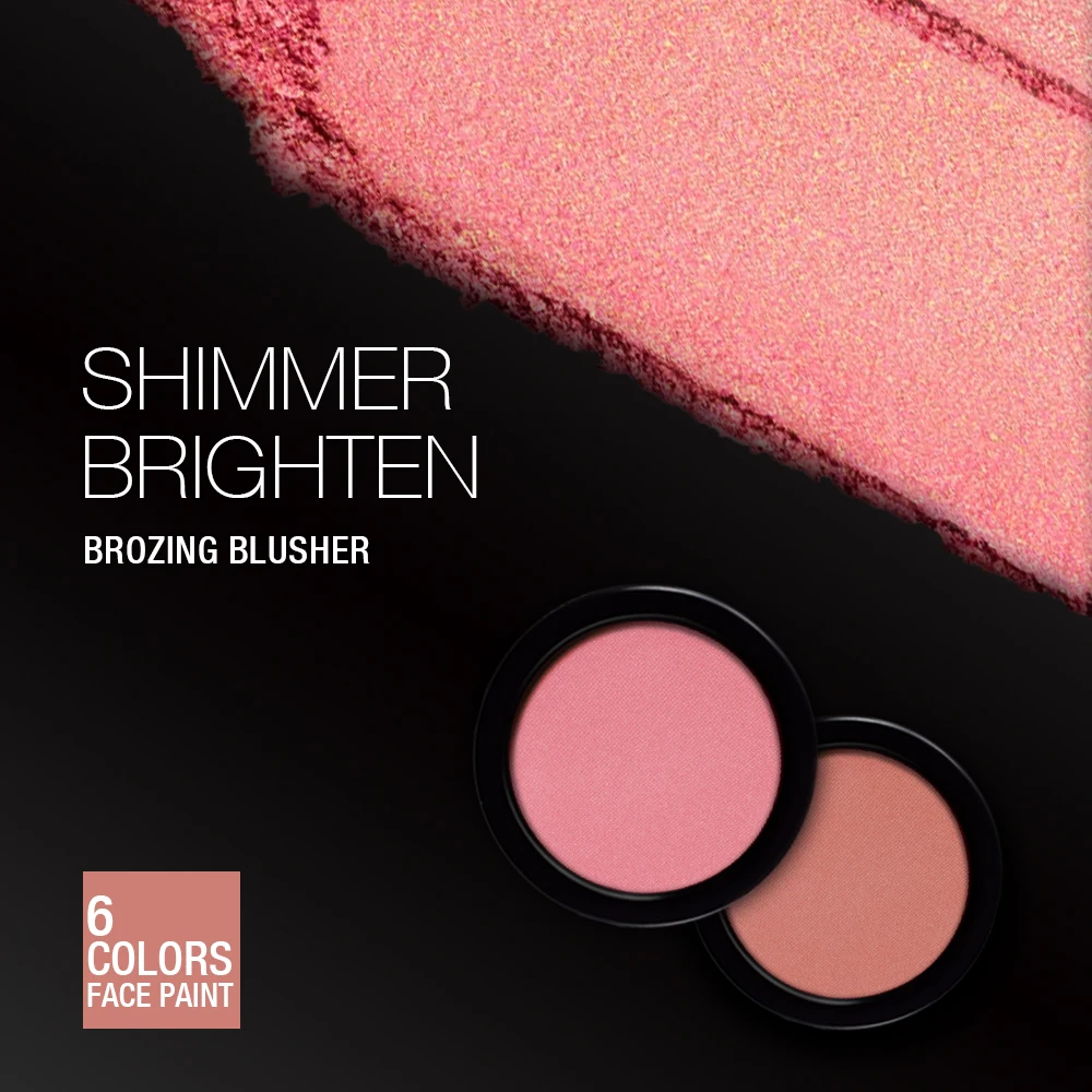 STARWAY жемчужные Румяна 6 цветов Матовые профессиональные для макияжа лица