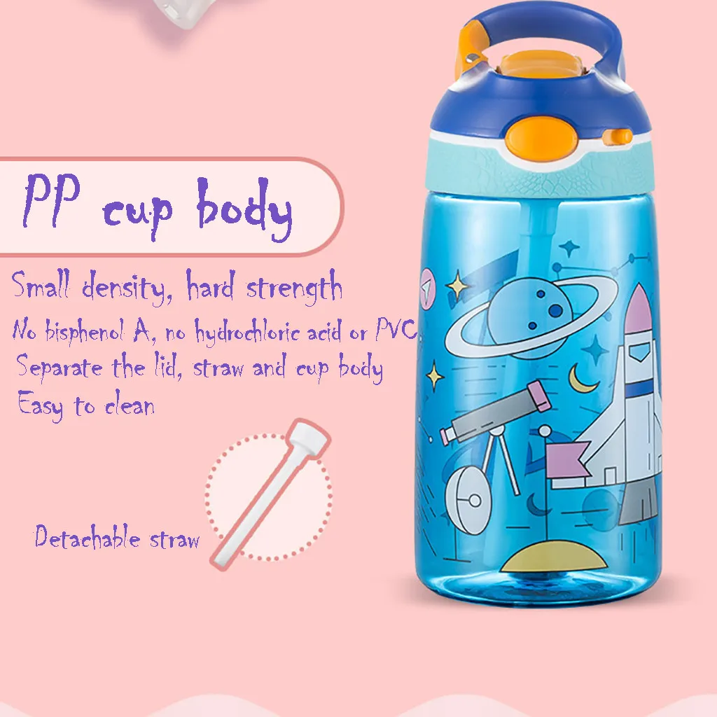 Экологичная детская бутылка с соломинкой питьевой 450 мл портативный детский Авто