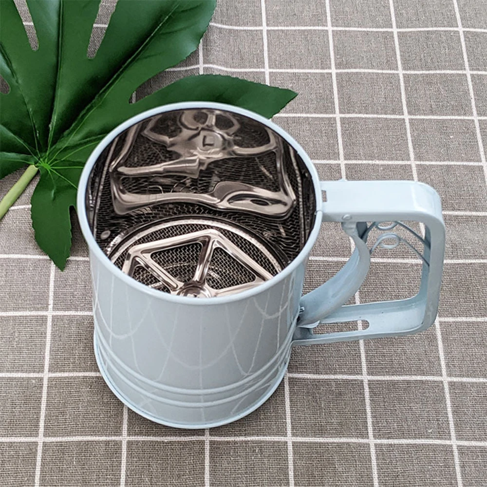 Новый ручной шейкер для муки сетчатый сито из нержавеющей стали чаша порошковой